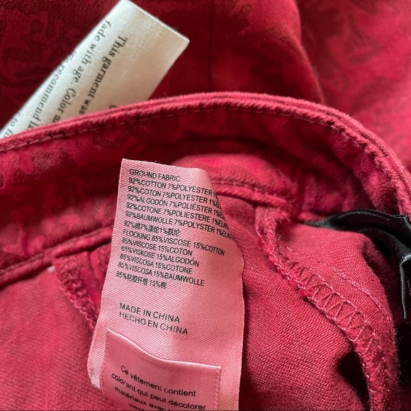 Anthropologie NWT Pilcro Red Printed Pants 26 - Picture 7 of 7